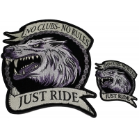 Set of 2, 1 Small and 1 Large Lone Wolf No Clubs No Rules Patches