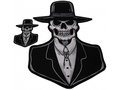 Set of 2 Small and Large Preacher Skull Patches