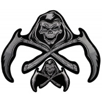 Set of 2 Small and Large Reaper Skull Patches