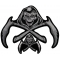 Set of 2 Small and Large Reaper Skull Patches
