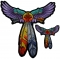 Set of 2, 1 Small and 1 Large Wings and Feathers and Arrows Tribal Patch