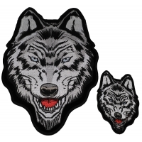 Set of 2 Small and Large Wolf Patches