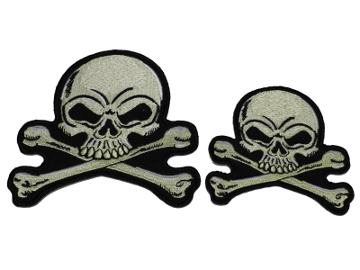 Set of 2 Small Gray Skull Patches
