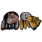 Set of 2 Wolf with Feathers Patches