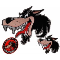 Set of 3 Cartoon Wolf Patches