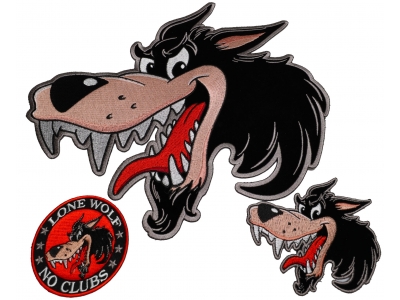 Set of 3 Cartoon Wolf Patches