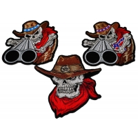 Set of 3 Cowboy Skull Patches