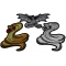 Set of 3 Snake and Dragon Patches