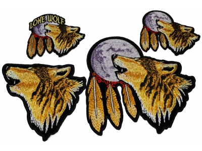 Set of 4 Howling Wolf Patches