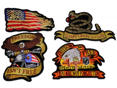 Set of 4 Iron on Patriotic Patches