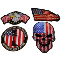 Set of 4 Patriotic American Flag Patches