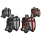 Set of 4 Small and Mini Crusader Knight Kneeling Patches in Red and Gray