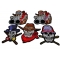 Set of 5 Colorful Embroidered Skull Patches