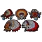 Set of 5 Small Native American Indian Headdress Patches