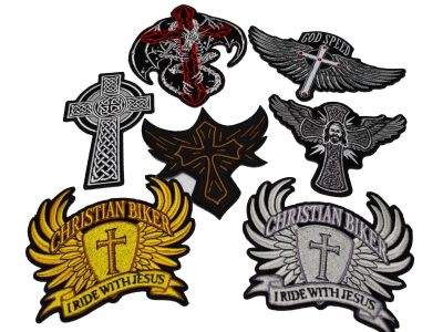 Set of 7 Christian Biker Patches