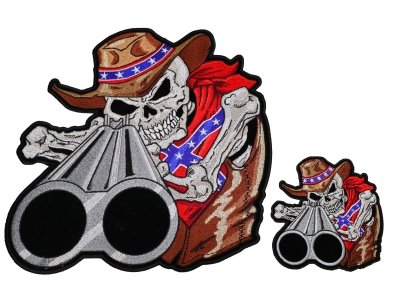 Shotgun Barrel Patch Set Skull Cowboy Small And Large