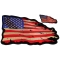 US Flag Vintage Tattered Small and Large Patch Set