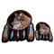 Wolf Patch With Feathers 2 Piece Embroidered Set