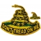 Yellow Snake Don't Tread On Me 2 Piece Small and Large Patch Set