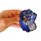 Blue Knight Patch, Small Embroidered Iron on Patches shown on hand for size comparison