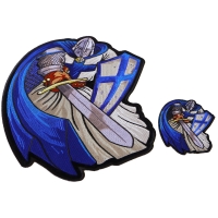 Blue Caped Crusader Knight Templar Small and Large Patch Set