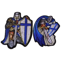 Blue Knights Iron on Patches Set of 2