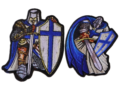 Blue Knights Iron on Patches Set of 2