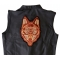 Wolf Patch, Large Animal Patches for Jackets shown on leather vest