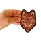 Brown Wolf Patch, Animal Patches shown on hand for size comparison