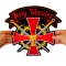 Holy Warrior Christian Cross Swords and Holy Grail Patch, Large Christian Back Patches shown on hand for size comparison