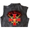 Holy Warrior Christian Cross Swords and Holy Grail Patch, Large Christian Back Patches shown on leather vest