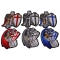 Kneeling and Ready Crusader Knights Templar Small Set of 6 Iron on Patches