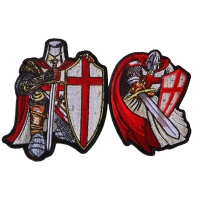 Red Crusader Knights Templar Patch Set of 2