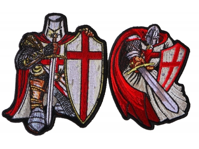 Red Crusader Knights Templar Patch Set of 2