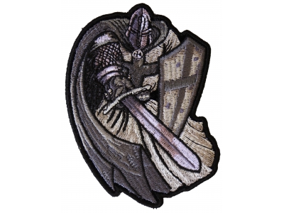Silver Cape Templar Knight Patch
