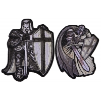 Silver Knights Iron on Patch Set of 2