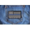 Thin Blue Line American Flag These Colors Don't Run Patch | Embroidered Patches Thin Blue Line American Flag These Colors Don't Run Patch shown on jeans