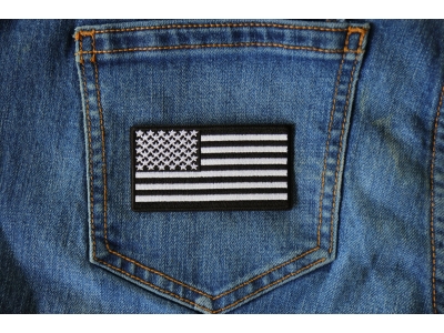 US Flag Patch Black And White 3 Inch