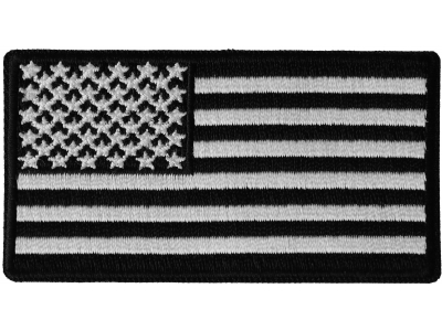 US Flag Patch Black And White 3 Inch
