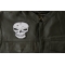 White Skull Patch Gray Skull Patch, Skull Patches shown on leather vest