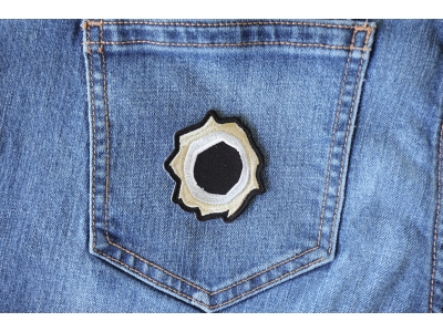Bullet Hole Patch Green Metal