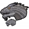 Gray Dragon with Yellow Eyes Small and Large Iron on Patch Set