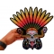 Wicked Skull Snakes Feathers Large Back Patch Snake Eye Skull with Feather Hat Patch, Large Indian Patches shown on hand for size comparison
