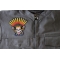 Wicked Snake Skull and Feathers Iron on Patch Snake Eye Skull and Feathers Patch, Biker Skull Patches shown on leather vest
