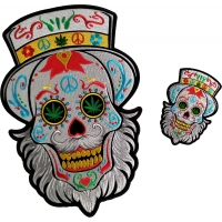 Clown Sugar Skull Patches Small and Large Set