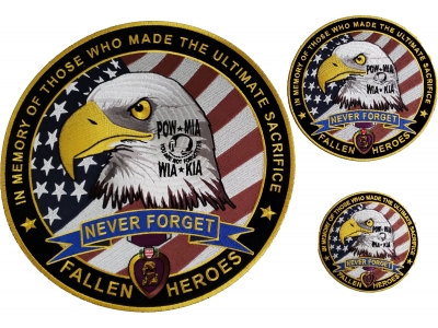 Fallen Heroes Patches Small Medium and Large Set of 3 Patches