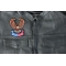 Patriotic Eagle with pistons small iron on biker patch - 3.6x4.4 inch - Embroidered Iron on Patch shown on leather vest