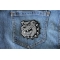 Bulldog Iron on Patch Bulldog Patch shown on jeans