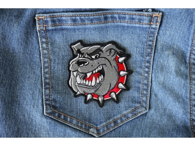Bulldog Red Collar Iron on Patch