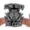 Lone Wolf No Club Patch, Large Biker Back Patches for Leather Vests shown on hand for size comparison